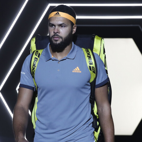 Match "Rafael Nadal - Jo-Wilfried Tsonga (7/6 - 6/1)" lors du tournoi Rolex Paris Masters 2019, le 1er novembre 2019.