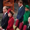Le prince William, duc de Cambridge, et Kate Catherine Middleton, duchesse de Cambridge, le prince Harry, duc de Sussex, et Kate Catherine Middleton, duchesse de Sussex - La famille royale d'Angleterre lors de la cérémonie du Commonwealth en l'abbaye de Westminster à Londres. Le 9 mars 2020