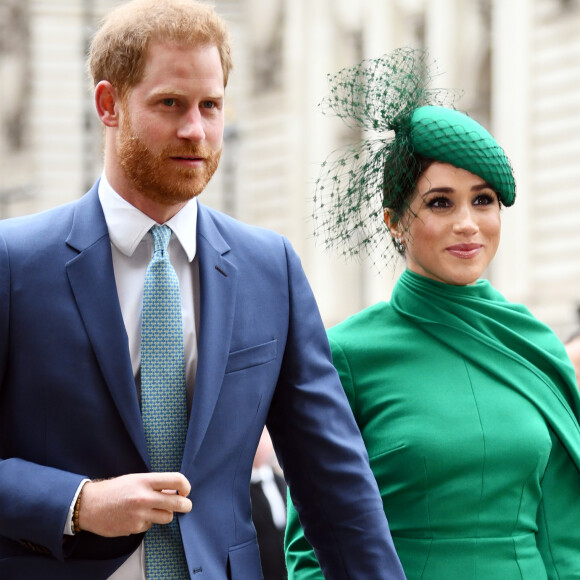 Le prince Harry, duc de Sussex, et Meghan Markle, duchesse de Sussex - La famille royale d'Angleterre à son arrivée à la cérémonie du Commonwealth en l'abbaye de Westminster à Londres. Le 9 mars 2020.