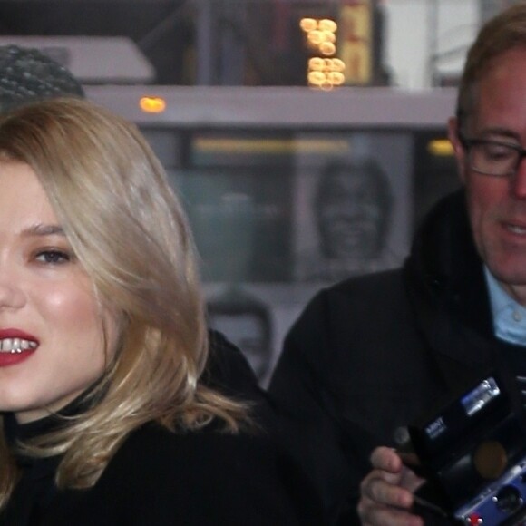 Léa Seydoux - Les acteurs du nouveau James Bond 'No Time To Die' arrivent dans les studios de l'émission 'Good Morning America' à New York, le 4 décembre 2019.