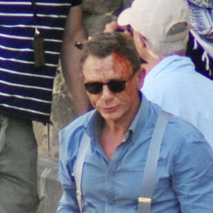 Daniel Craig sur le tournage du nouvel opus de James Bond, "No time to die" en Italie, le 15 septembre 2019.