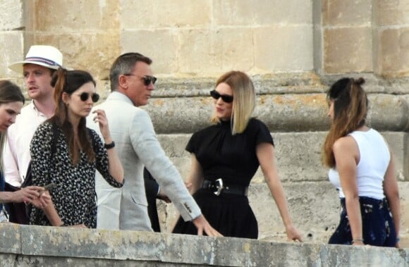 Daniel Craig et L. Seydoux sur le tournage du prochain James Bond 007 à Matera en Italie, le 10 septembre 2019