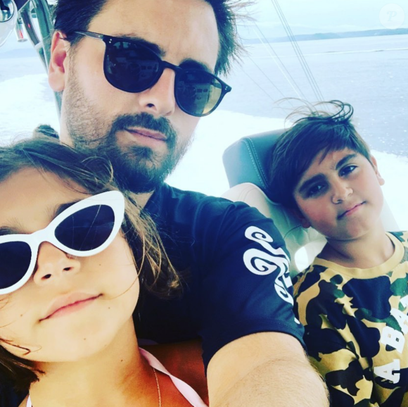 Scott Disick et ses enfants Penelope et Mason. Juin 2019.