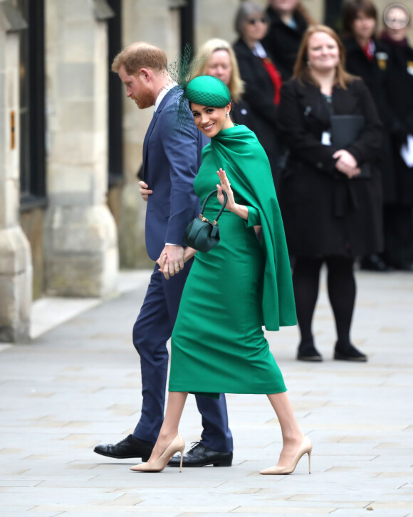 Le prince Harry, duc de Sussex, et Meghan Markle, duchesse de Sussex - La famille royale d'Angleterre lors de la cérémonie du Commonwealth en l'abbaye de Westminster à Londres, le 9 mars 2020.