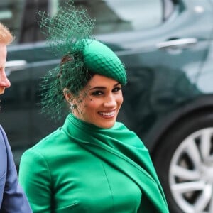 Le prince Harry, duc de Sussex, et Meghan Markle, duchesse de Sussex - La famille royale d'Angleterre à la sortie de la cérémonie du Commonwealth en l'abbaye de Westminster à Londres, le 9 mars 2020.