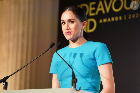 Le prince Harry, duc de Sussex, et Meghan Markle, duchesse de Sussex lors de la cérémonie des Endeavour Fund Awards au Mansion House à Londres, Royaume Uni, le 5 mars 2020.