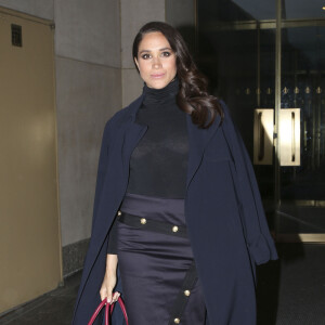 Meghan Markle arrive et quitte les studios de l'émission 'The Today Show' à New York, le 18 mars 2016, lorsqu'elle était encore actrice et blogueuse.