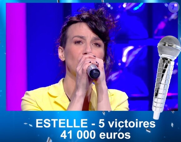 




Estelle (N'oubliez pas les paroles) après sa cinquième victoire, mars 2020.






