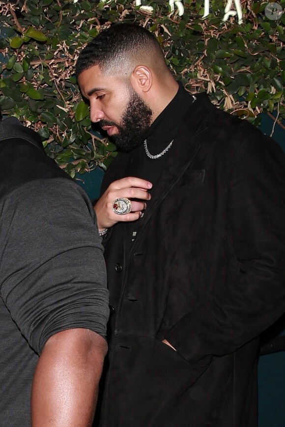 Exclusif - Le rappeur Drake organise une fête privée au Poppy pour s'amuser avec sa nouvelle compagne et ses amis dans le quartier de West Hollywood à Los Angeles. Son ex Rihanna est de la partie! Le 22 octobre 2019