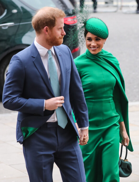 Le prince Harry et Meghan Markle, duchesse de Sussex, lors de la cérémonie de la Journée du Commonwealth en l'abbaye de Westminster à Londres, le 9 mars 2020. La dernière apparition officielle de leur carrière royale.