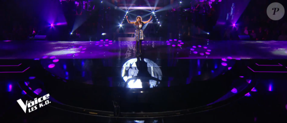 Louise lors de l'épreuve des K.O - Talent de Marc Lavoine. Émission du samedi 4 avril 2020, TF1