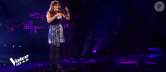 Louise lors de l'épreuve des K.O - Talent de Marc Lavoine. Émission du samedi 4 avril 2020, TF1