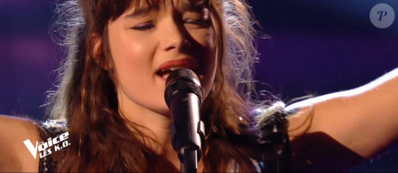 Louise lors de l'épreuve des K.O - Talent de Marc Lavoine. Émission du samedi 4 avril 2020, TF1