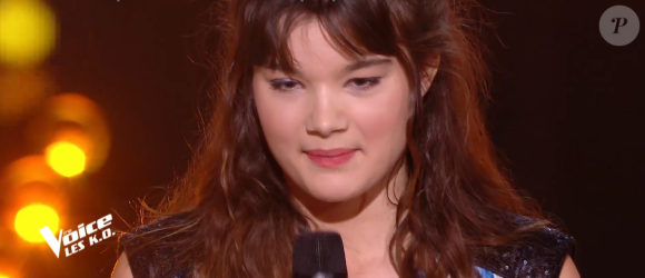 Louise lors de l'épreuve des K.O - Talent de Marc Lavoine. Émission du samedi 4 avril 2020, TF1
