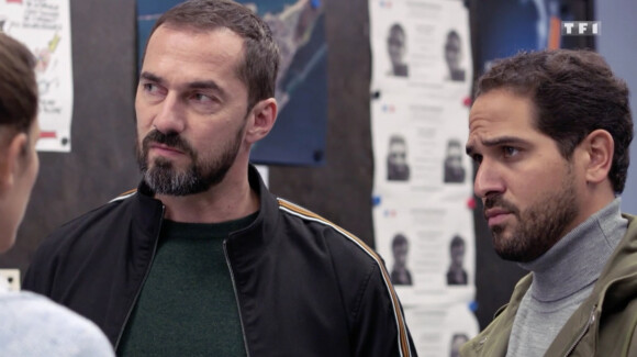 Franck Monsigny et Samy Gharbi dans la série "Demain nous appartient", diffusée sur TF1.