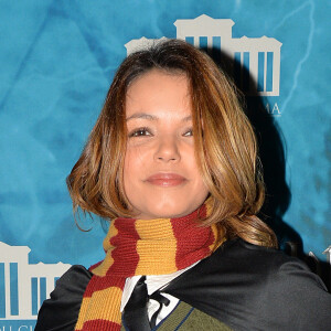 Séverine Ferrer et son fils Milo - Vernissage de l'exposition "Harry Potter" à la Cité du Cinéma à Saint-Denis, le 2 avril 2015.