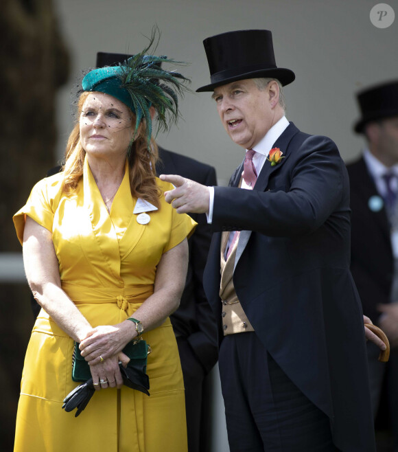 Le prince Andrew, duc d'York, et Sarah Ferguson à Ascot le 21 juin 2019.