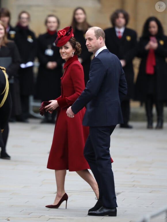 Le prince William et la duchesse Catherine de Cambridge lors de la cérémonie du Commonwealth Day en l'abbaye de Westminster à Londres, le 9 mars 2020.