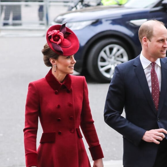 Le prince William et la duchesse Catherine de Cambridge lors de la cérémonie du Commonwealth Day en l'abbaye de Westminster à Londres, le 9 mars 2020.