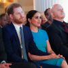 Le prince Harry, duc de Sussex, et Meghan Markle, duchesse de Sussex lors de la cérémonie des Endeavour Fund Awards au Mansion House à Londres, Royaume Uni, le 5 mars 2020.