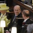 La reine Elisabeth II d'Angleterre et Le prince Philip, duc d'Edimbourg - Cérémonie de mariage du prince Harry et de Meghan Markle en la chapelle Saint-George au château de Windsor, Royaume Uni, le 19 mai 2018.