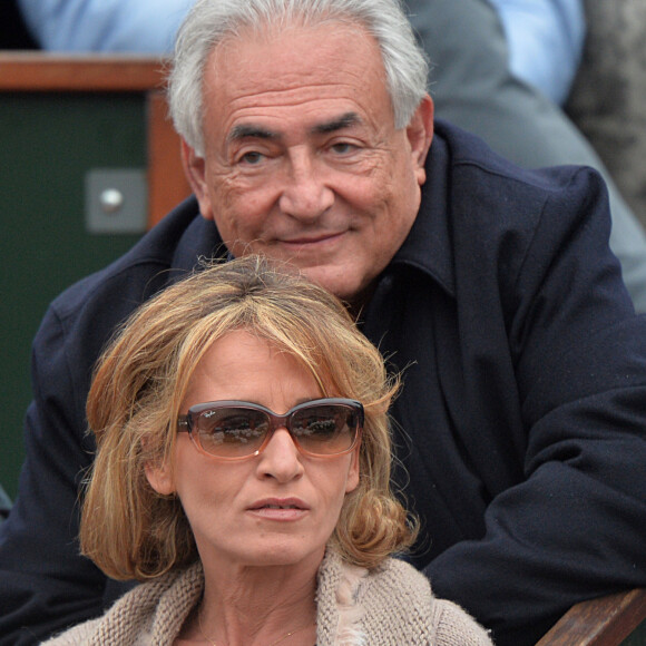 Dominique Strauss-Kahn et Myriam L'Aouffir - People assistent au 8 eme sacre de Rafael Nadal lors des Internationaux de France a Roland Garros a Paris le 9 juin 2013.