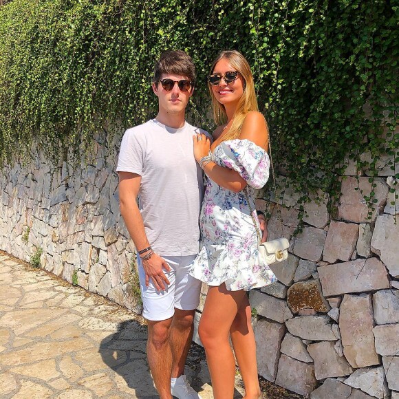 Dylan Deschamps, le fils de Didier Deschamps, avec sa compagne Mathilde le 23 juin 2019.