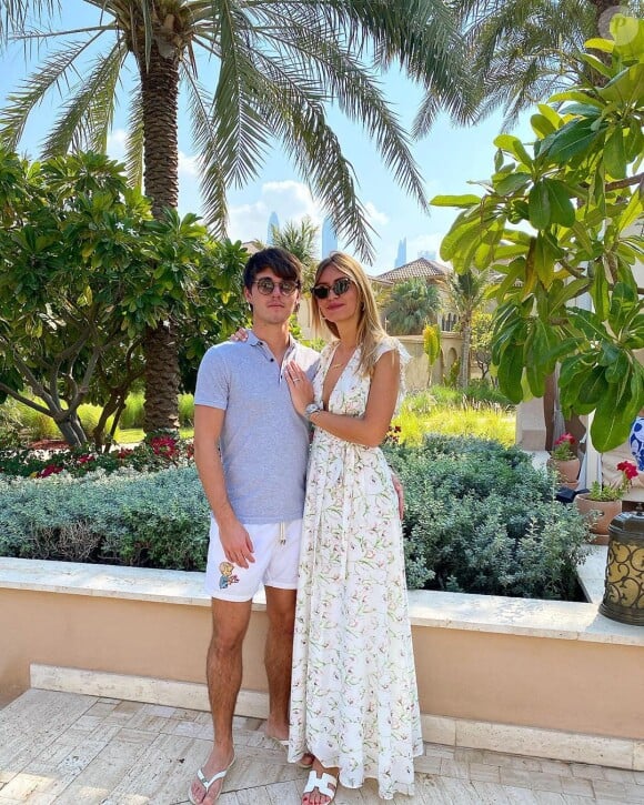 Dylan Deschamps, le fils de Didier Deschamps, avec sa compagne Mathilde le 23 juin 2019.