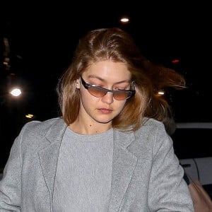 Gigi Hadid rentre chez elle après avoir passé la journée chez son compagnon Z. Malik à New York, le 17 janvier 2019