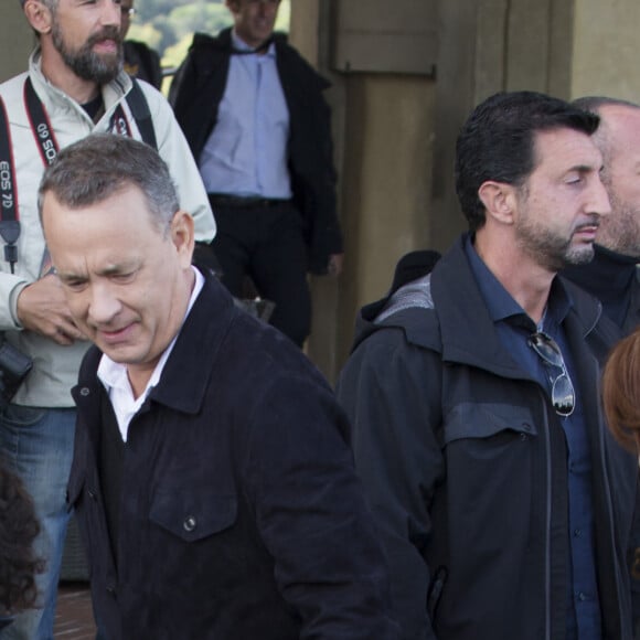 Irrfan Khan et Tom Hanks à Florence pour promouvoir le film "Inferno", en 2016. 