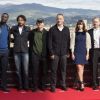 Omar Sy, Irrfan Khan, Ron Howard, Tom Hanks, Felicity Jones et Dan Brown à la première du film "Inferno" à Florence en 2016. 