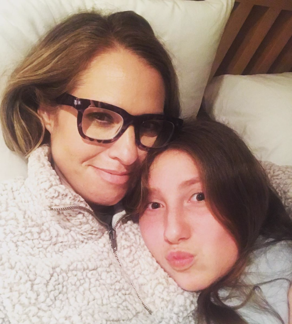Leslie Grossman et sa fille Goldie. Avril 2020.