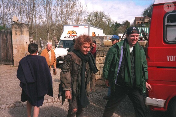 Christian Clavier - Tournage du film "Les Visiteurs 2" à Beynac. Le 20 mars 1997.