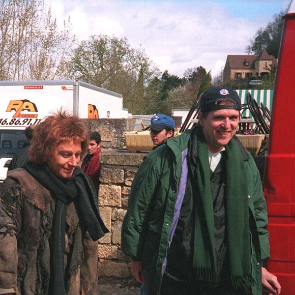 Christian Clavier - Tournage du film "Les Visiteurs 2" à Beynac. Le 20 mars 1997.