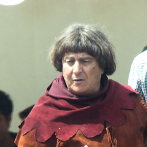 Exclusif - Christian Clavier - Tournage du film "Les Visiteurs 3" à Bruxelles le 10 juin 2015.