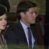 Emilia Jardine-Patterson, amie de longue date de Kate Middleton, avec son mari David Jardine-Paterson au baptême du prince George de Cambridge, dont elle est l'une des marraines, en la chapelle royale du palais St James à Londres le 23 octobre 2013