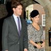 Emilia Jardine-Patterson, amie de longue date de Kate Middleton, avec son mari David Jardine-Paterson au baptême du prince George de Cambridge, dont elle est l'une des marraines, en la chapelle royale du palais St James à Londres le 23 octobre 2013