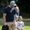 Mike Tindall avec ses filles Lena et Mia à Gatcombe Park le 15 septembre 2019.