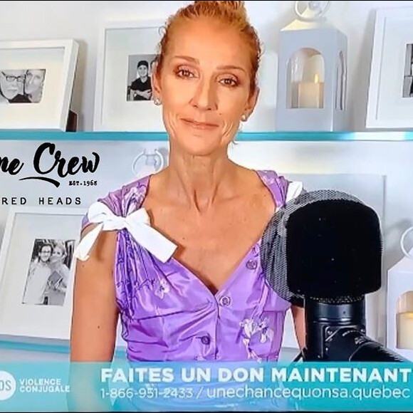 Céline Dion lors de l'émission Une chance qu'on s'a le 10 mai 2020 au Québec.