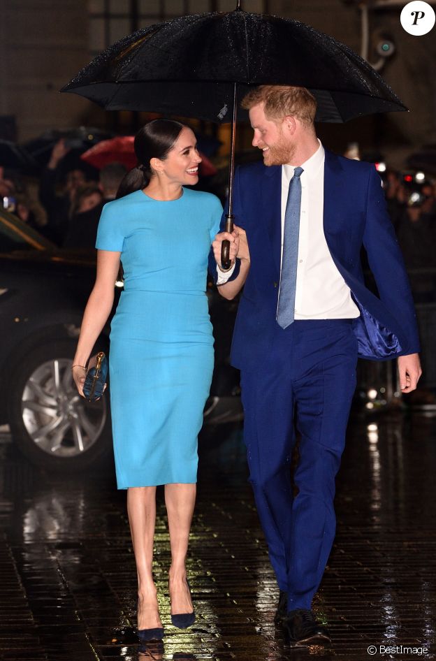 Le prince Harry, duc de Sussex, et Meghan Markle, duchesse de Sussex arrivent à la cérémonie des Endeavour Fund Awards à Londres le 5 mars 2020.