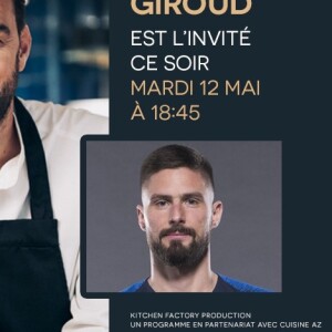 Olivier Giroud invité de Cyril Lignac pour son émission "Tous en cuisine" du 12 mai 2020, sur M6.