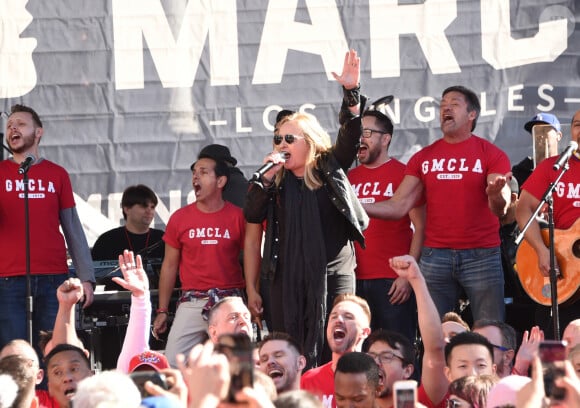 Melissa Etheridge - Les célébrités lors des manifestations géantes aux États-Unis pour la 2e "Marche des femmes" anti-Trump à Los Angeles le 20 janvier 2018.