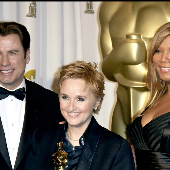 John Travolta, Melissa Etheridge et Queen Latifah aux Oscars en 2007.
