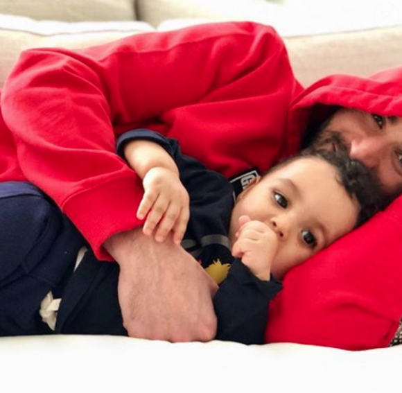 Karim Benzema avec son fils Ibrahim sur Instagram.
