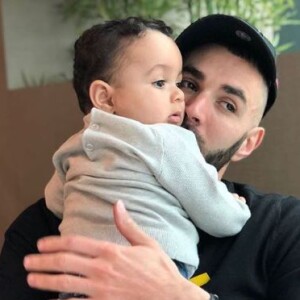Karim Benzema pose avec son fils Ibrahim sur Instagram le 6 février 2018.