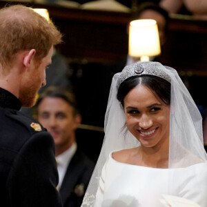 Le prince Harry et Meghan Markle, duchesse de Sussex - Cérémonie de mariage du prince Harry et de Meghan Markle en la chapelle Saint-George au château de Windsor, Royaume Uni, le 19 mai 2018.