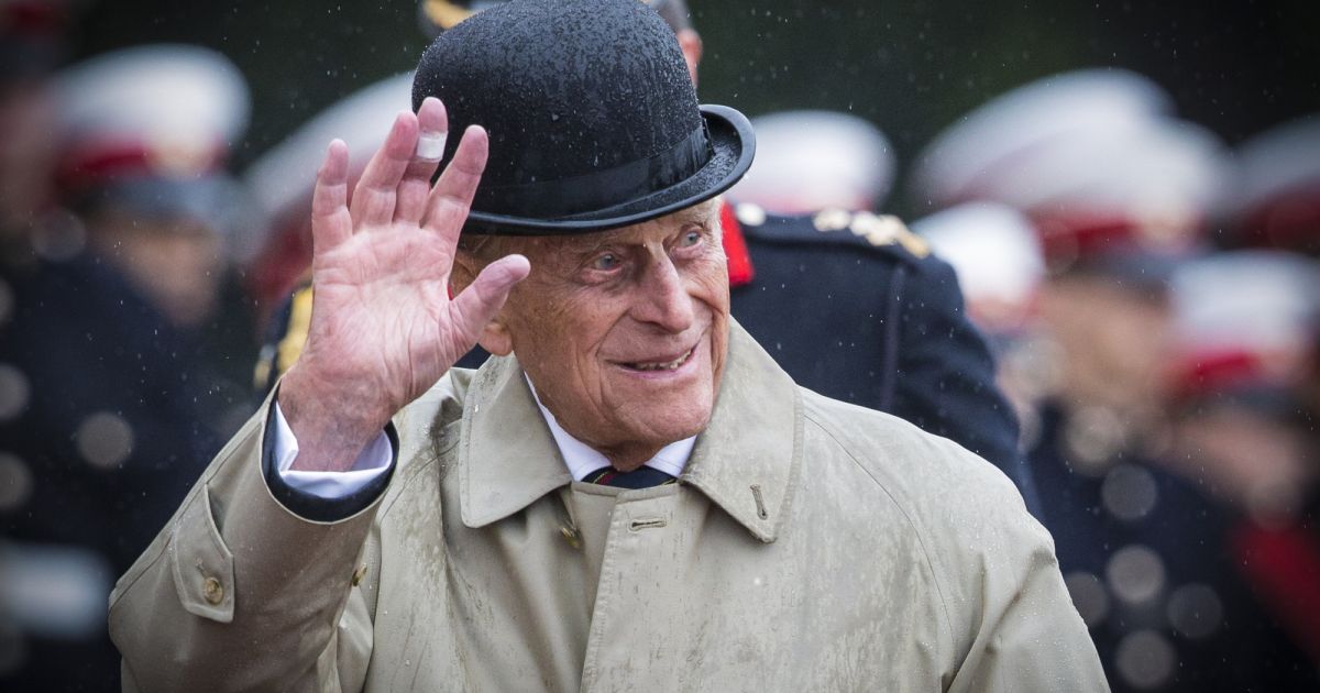 Le prince Philip, duc d'Edimbourg lors de son dernier engagement officiel au palais de ...