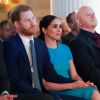 Le prince Harry, duc de Sussex, et Meghan Markle, duchesse de Sussex lors de la cérémonie des Endeavour Fund Awards au Mansion House à Londres, Royaume Uni, le 5 mars 2020.
