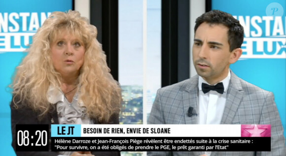 Sloane, invitée dans l'émission "L'instant De Luxe" sur Non Stop People. Le 15 mai 2020.