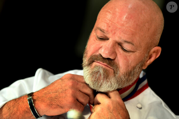 Exclusif - Philippe Etchebest préside le salon français de la restauration "Expotel" à Bordeaux. Il dirige aussi la journée des chefs et sa compétion regroupant 22 Etoiles sur l'évènement, le 25 Novembre 2019. © Patrick Bernard/ Bestimage
